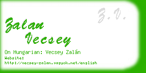 zalan vecsey business card